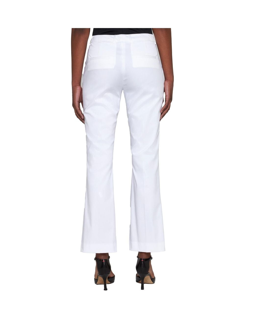 Pt Pantaloni White Pantaloni Torino Flared Stretch Pants