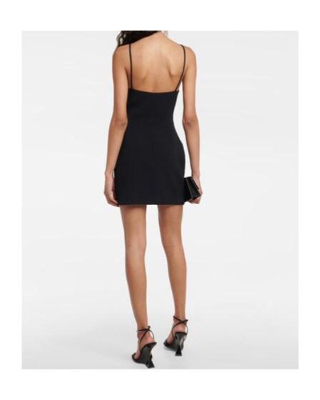 David Koma Black Mesh-Panel Embellished Minidress