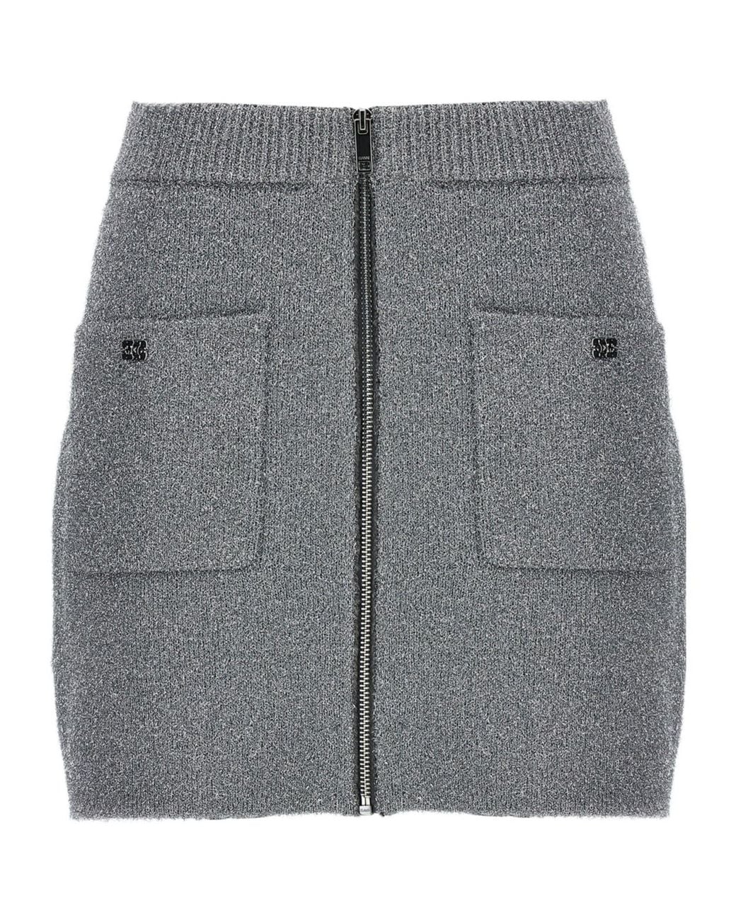 Ganni Gray Sparkle Mini Skirt