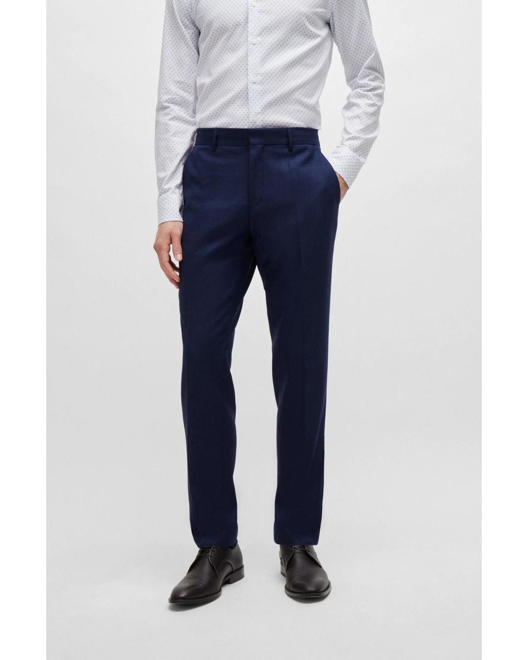 Boss Blue Single-Breasted Suit for men