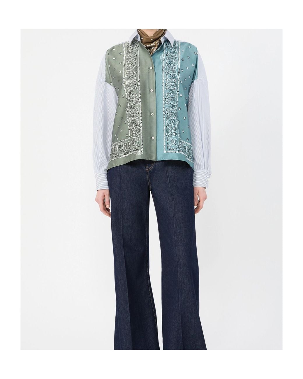 Weekend by Maxmara Blue Technical Twill And Cotton Poplin Shirt