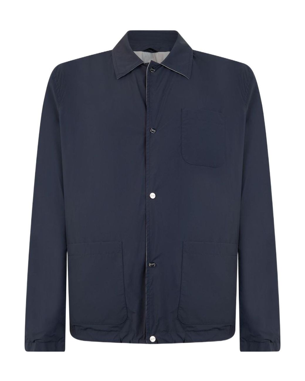 Herno Blue Reversible Buttoned Shirt Jacket for men
