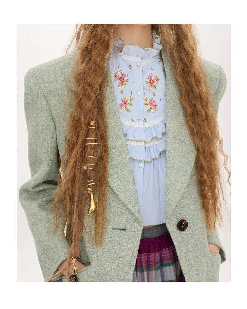 Chloé Green Chloé Single-Breasted Tailored Jacket