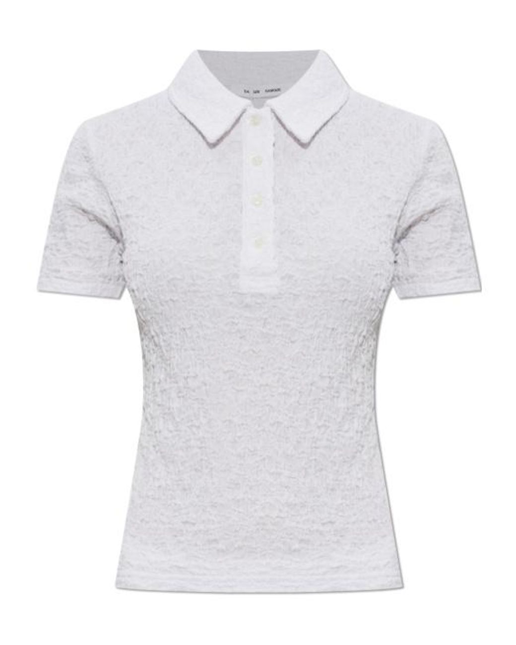 Samsøe & Samsøe White Samsøe Samsøe Sadaisy Textured Polo Top
