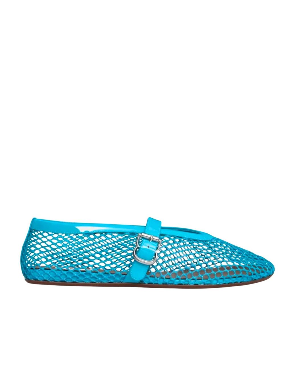 Alaïa Blue Mini Ballet Flats With Buckle Strap