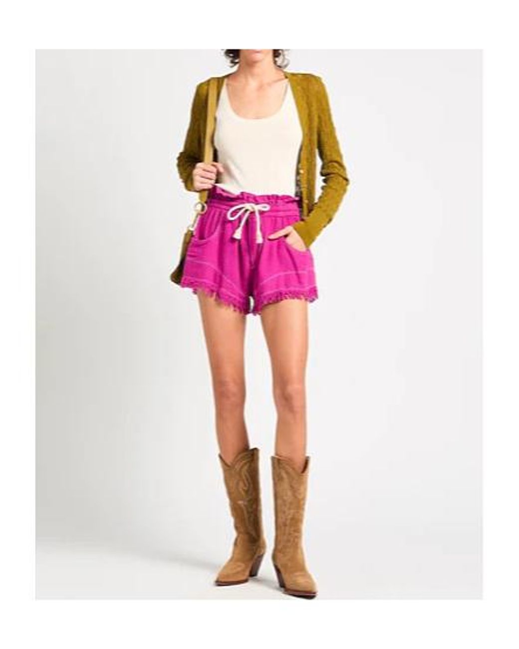 Isabel Marant Pink Lace-Up Bermuda Shorts