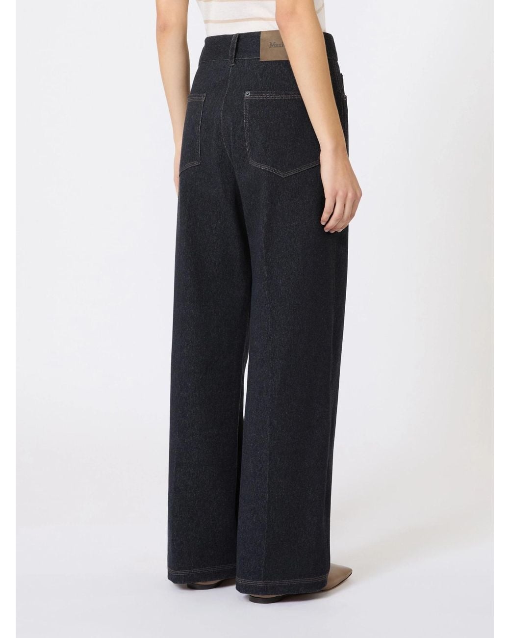 Max Mara Black Ribes Straight-Leg Jeans
