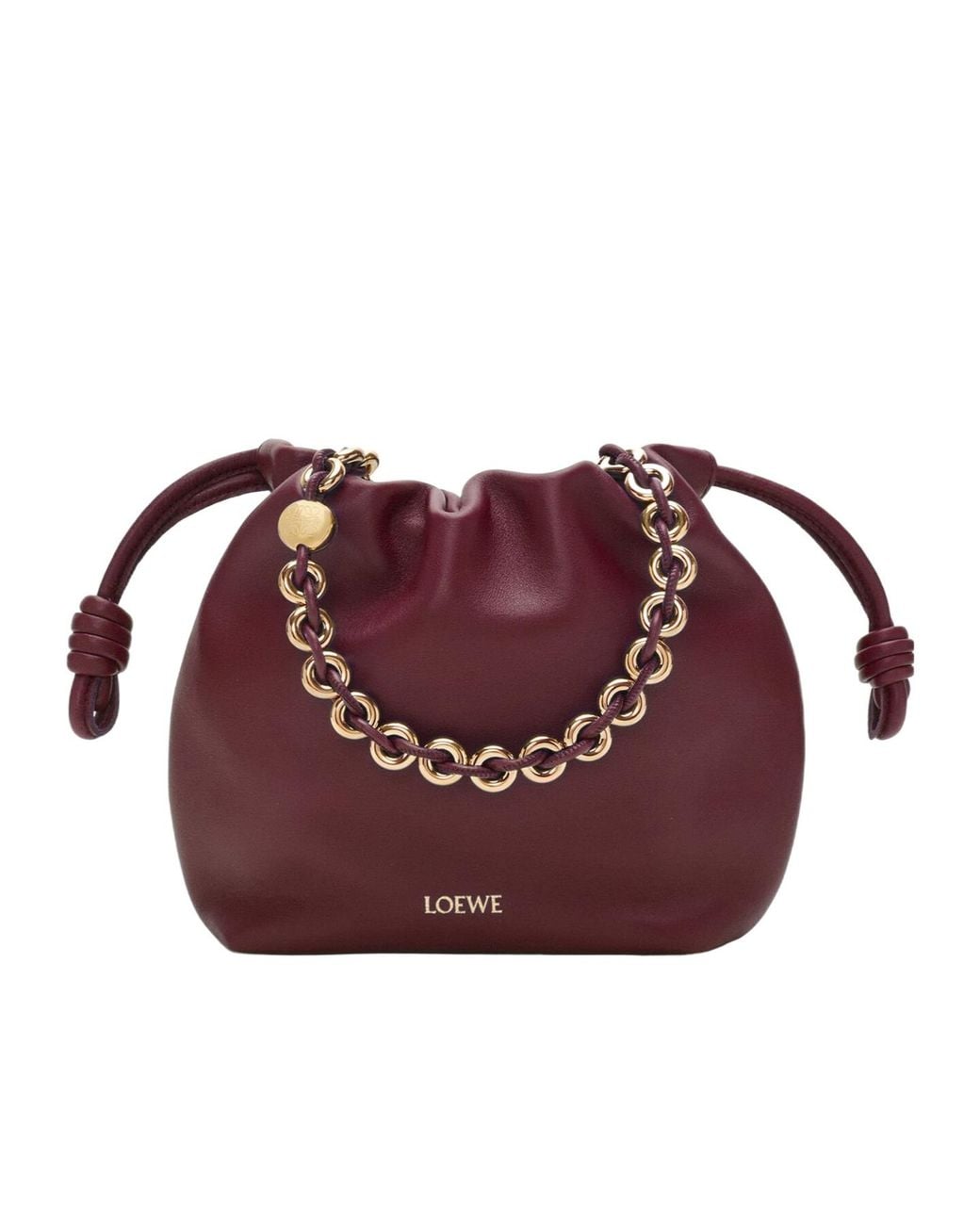 Loewe Red Flamenco Drawstring Mini Shoulder Bag