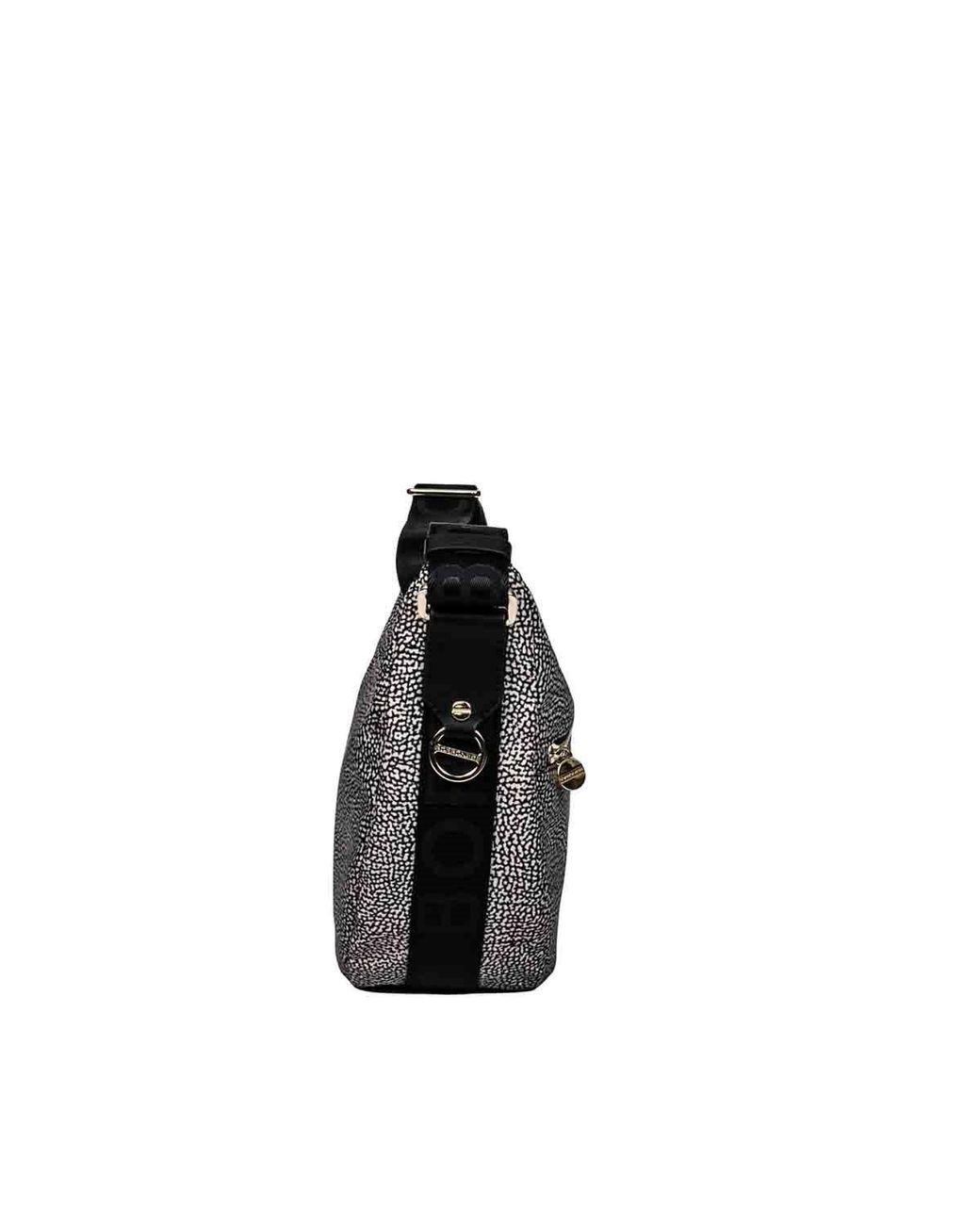 Borbonese Gray Zipped Medium Shoulder Bag