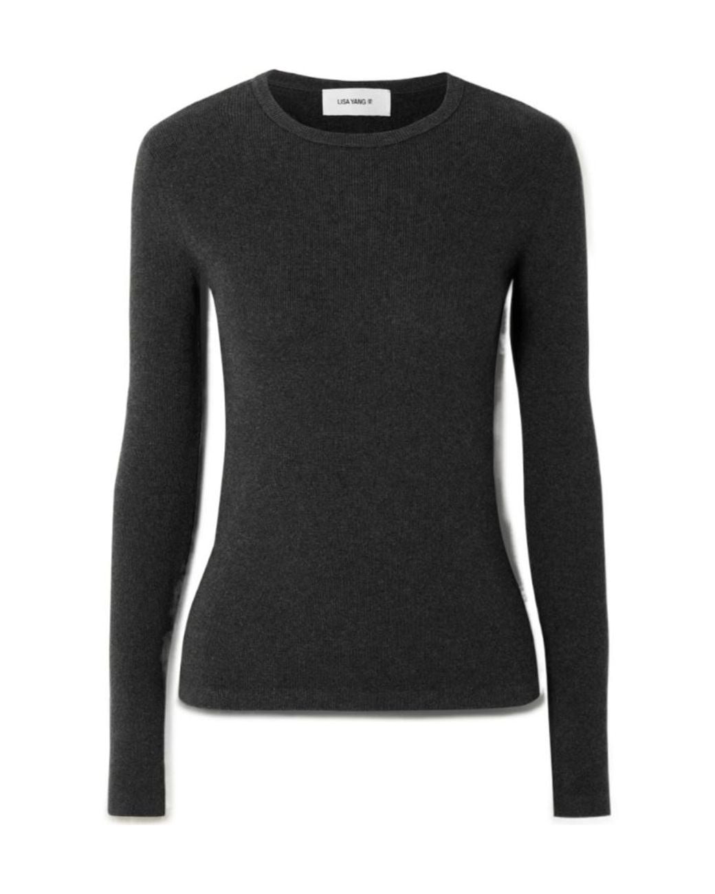 Lisa Yang Black Crew Neck Knitted T-Shirt