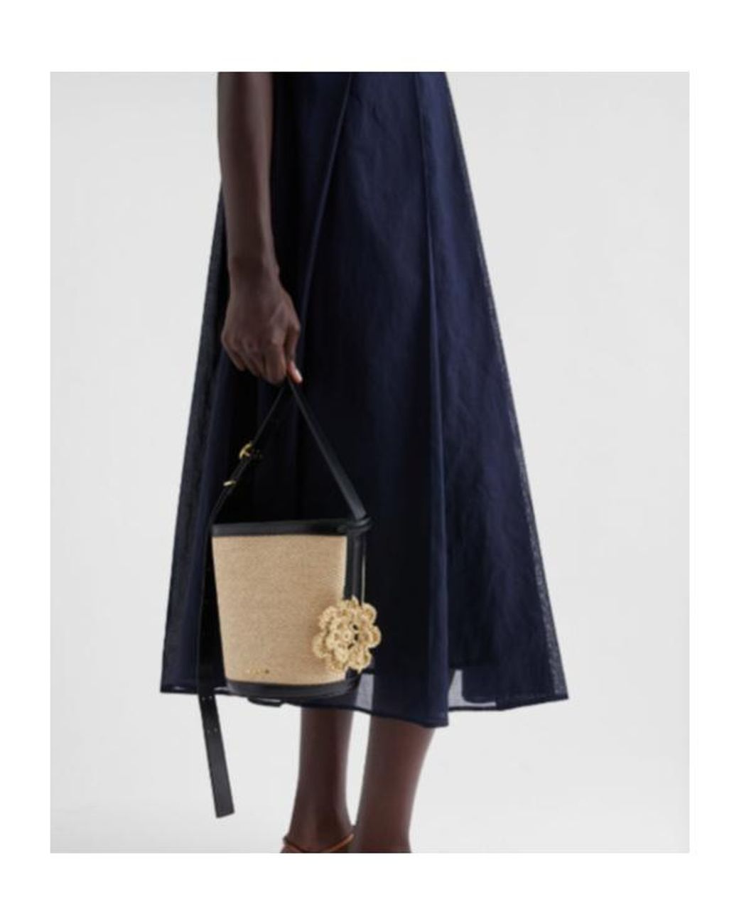 Jil Sander White Logo-Detailed Bucket Bag