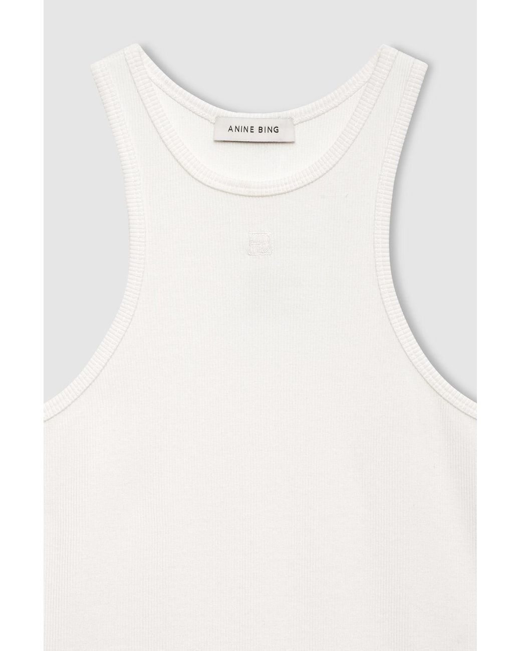 Anine Bing White Ribbed Tank Top