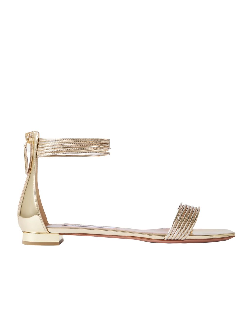 Aquazzura Sway Metallic-Leather Sandals