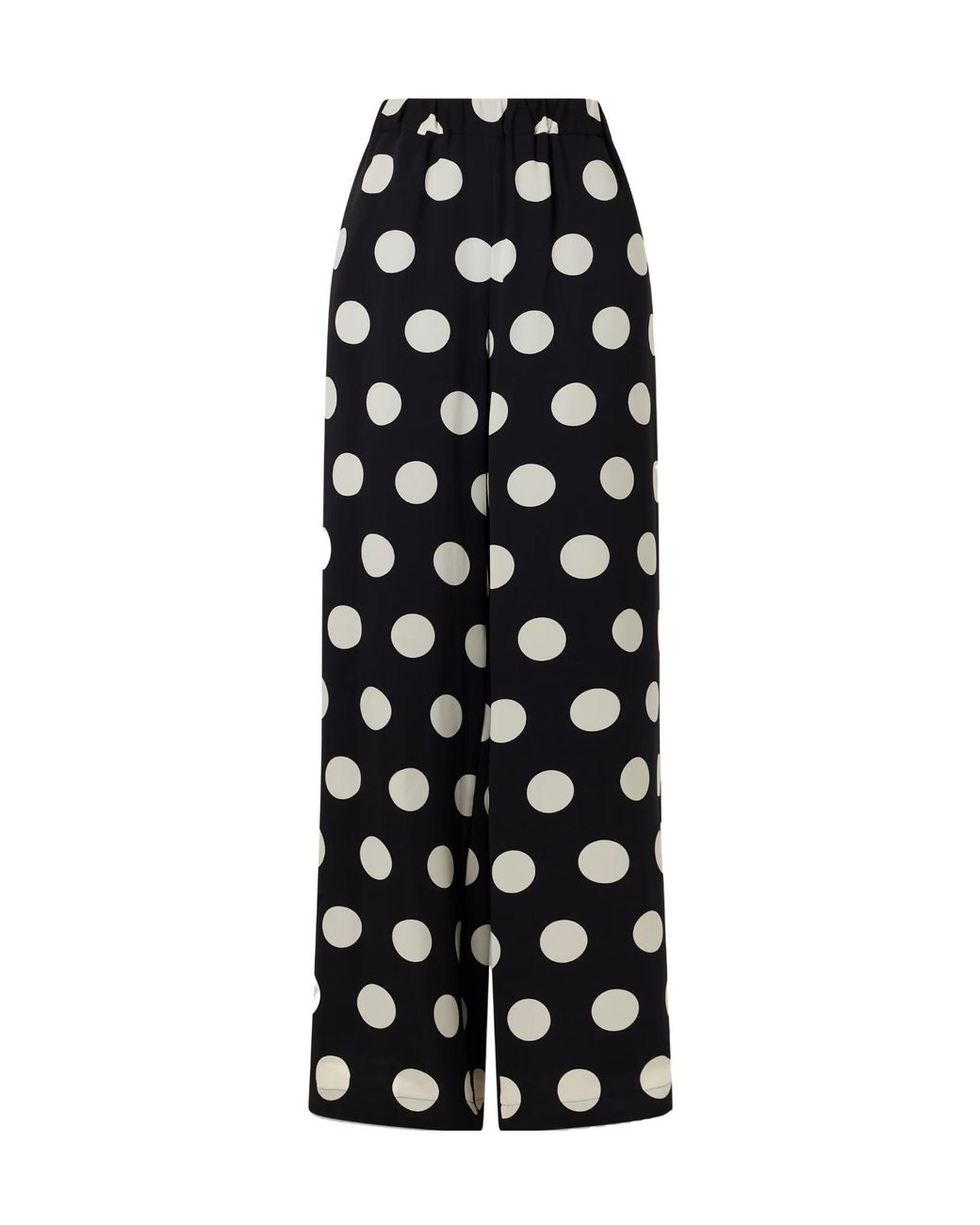 Junya Watanabe Black Polka-Dot Georgette Wide-Leg Pants