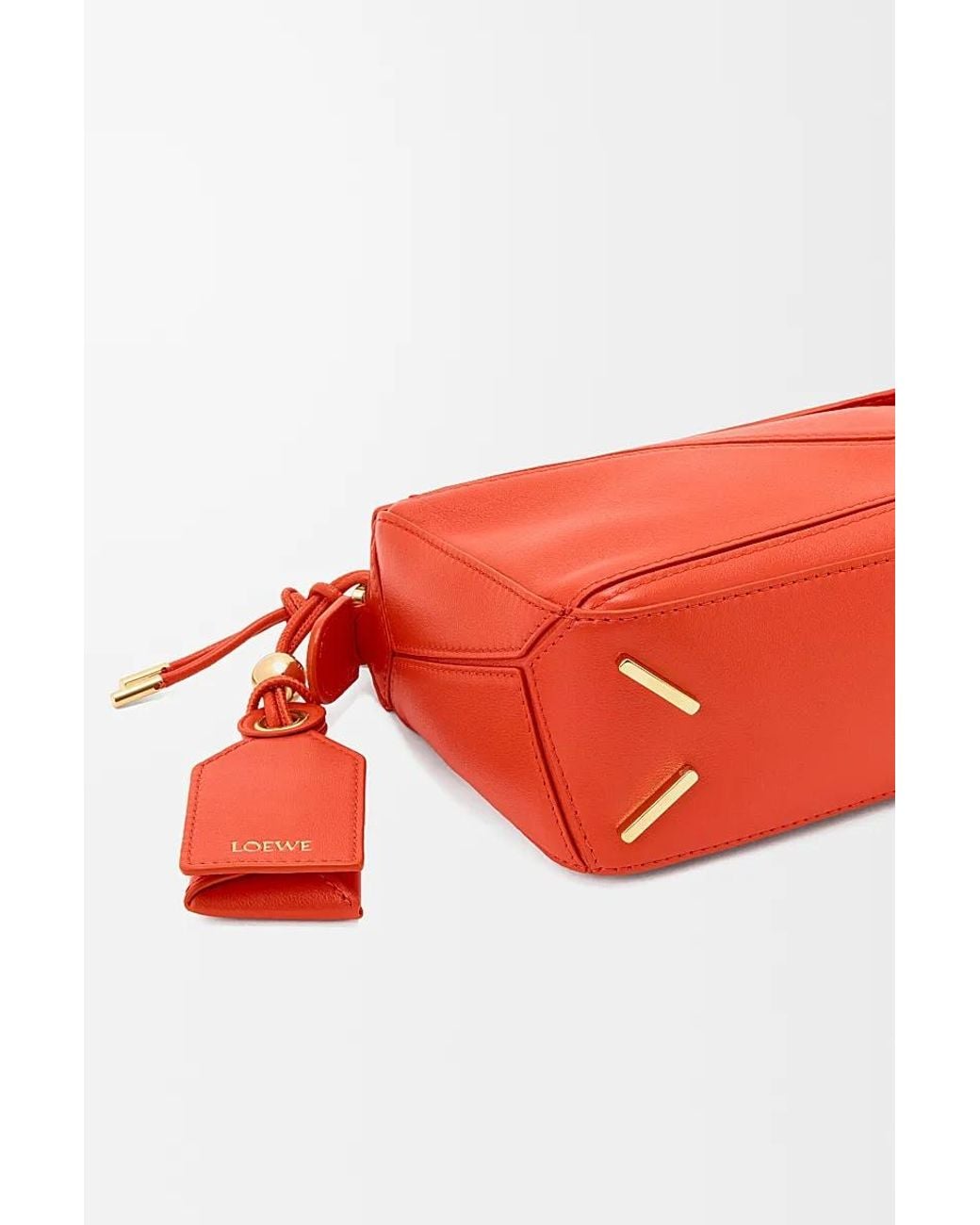 Loewe Red Featherlight Mini Puzzle Bag