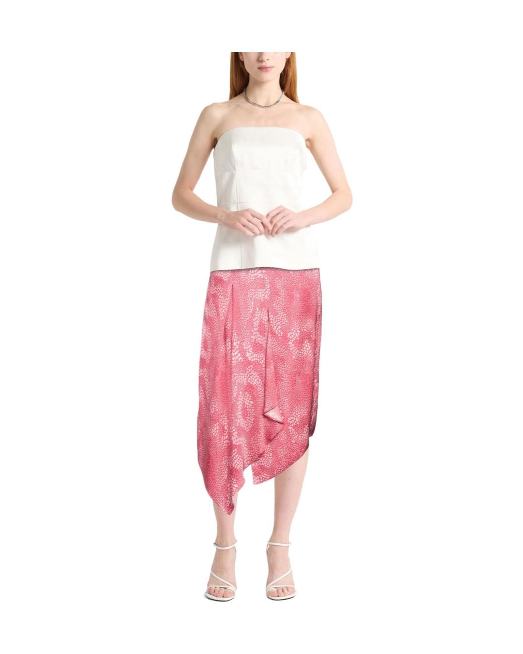 Isabel Marant Pink Twotone Satin Midi Skirt