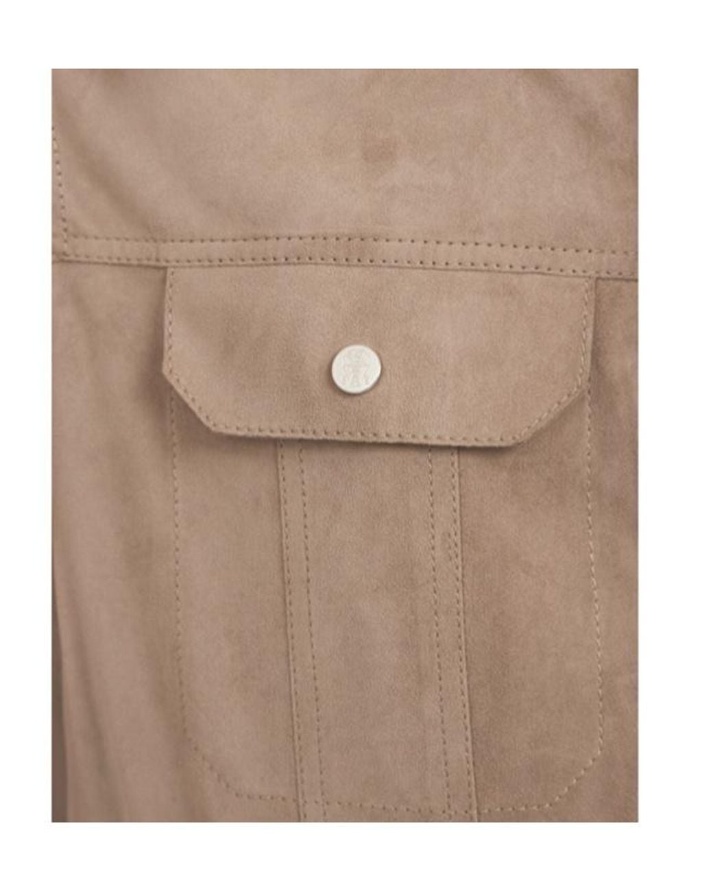 Brunello Cucinelli Natural Leather Shirt Jacket for men