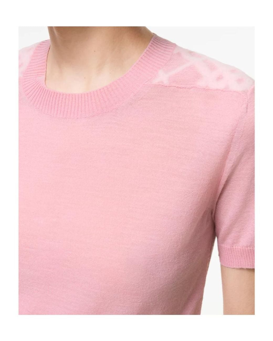 Burberry Pink Check Panel Knit Top