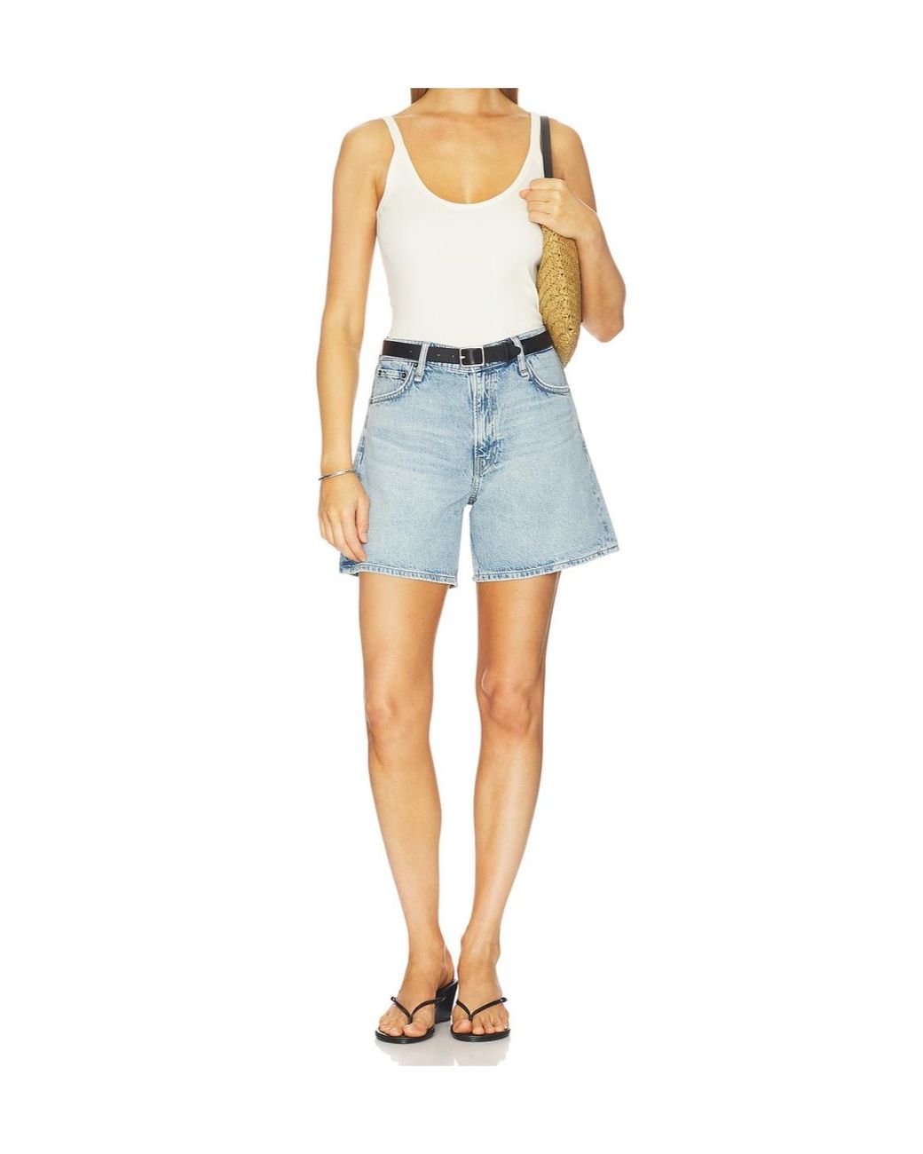 Rag & Bone Blue Denim Shorts With Belt Loops