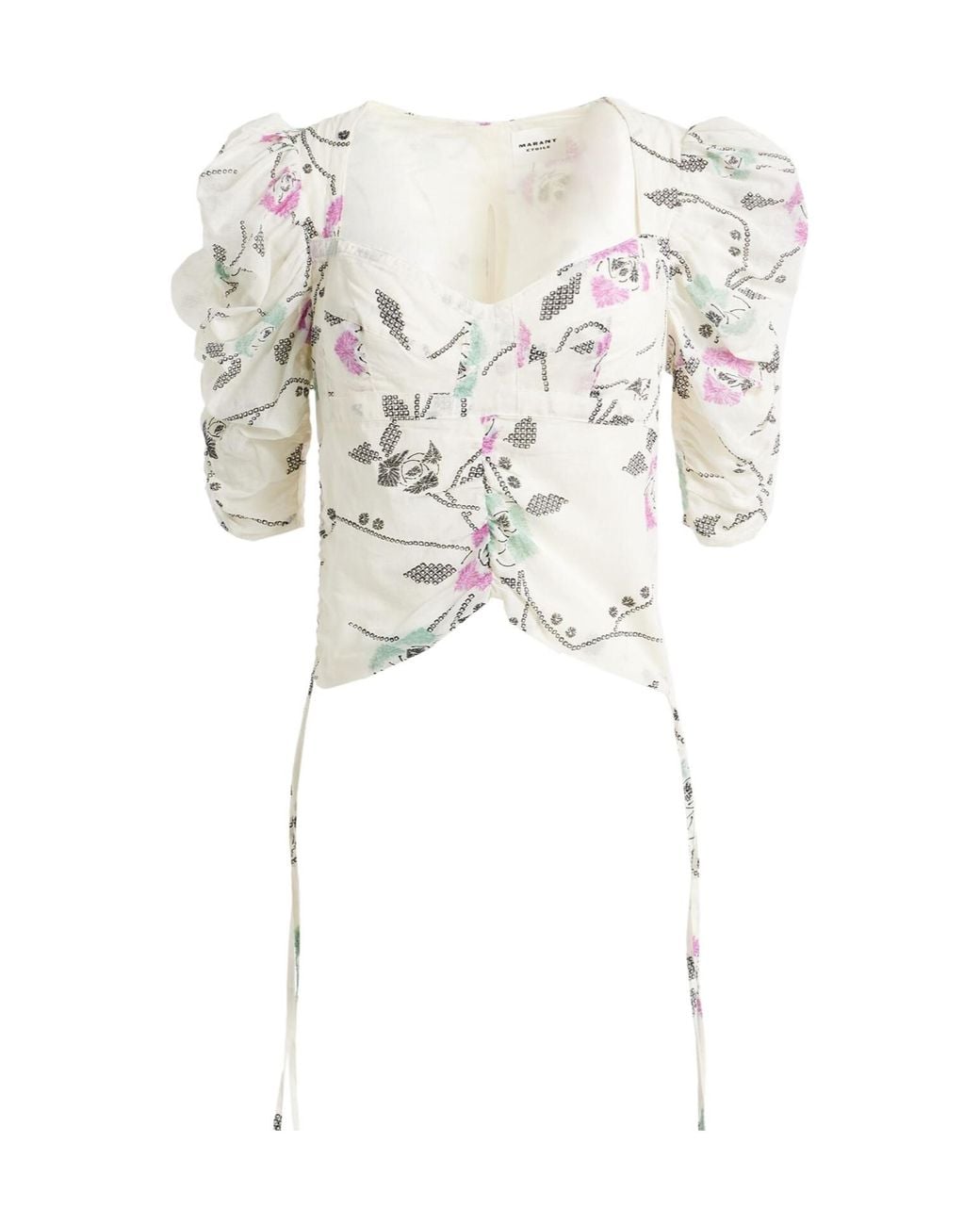 Isabel Marant White Pleated Design Top