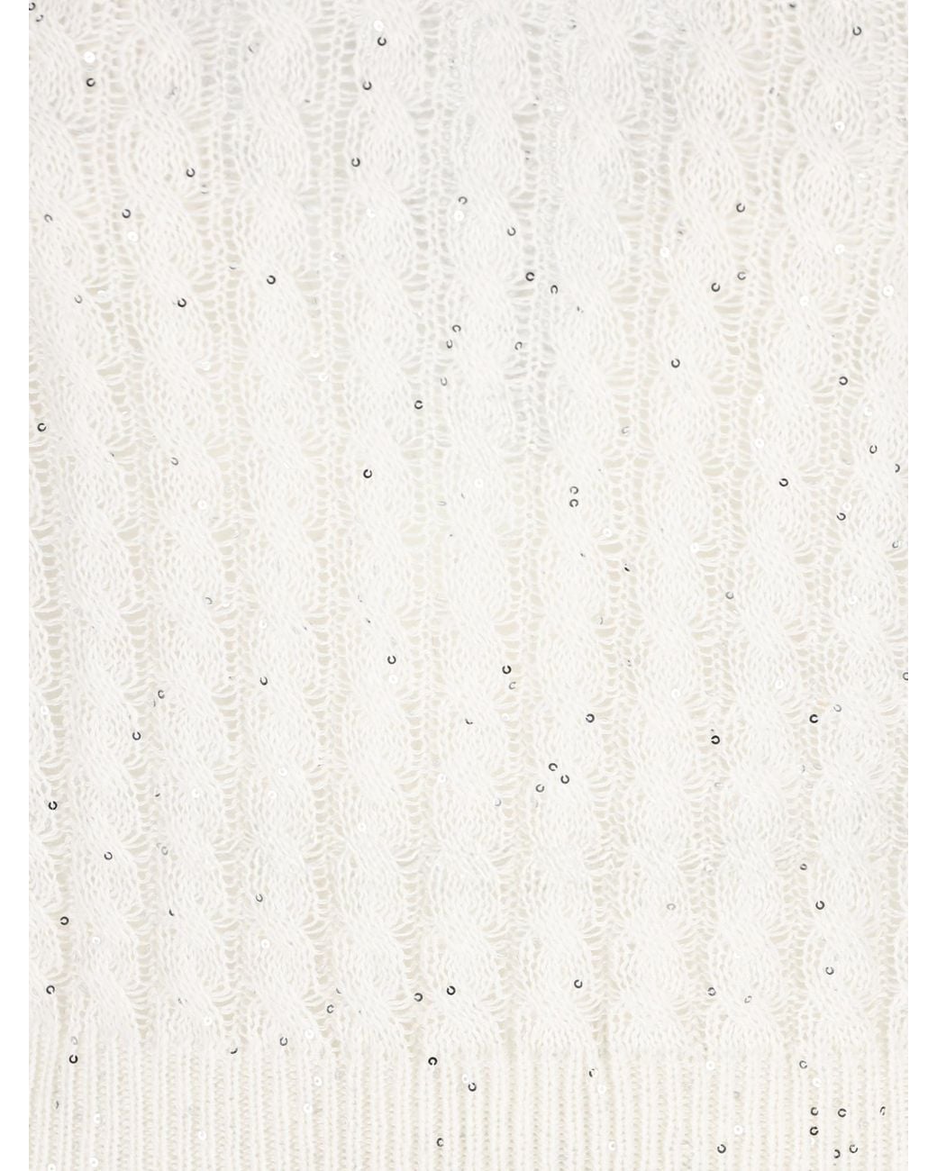 Brunello Cucinelli White Embellished Sleeveless Top