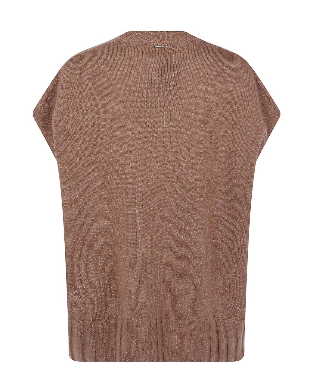 Twinset Brown Sleeveless Knit Knitted Top