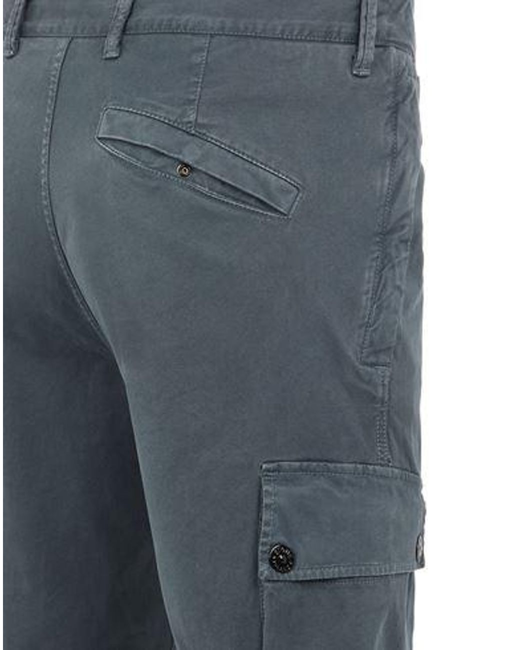 Stone Island Black Compass-Motif Straight-Leg Trousers for men