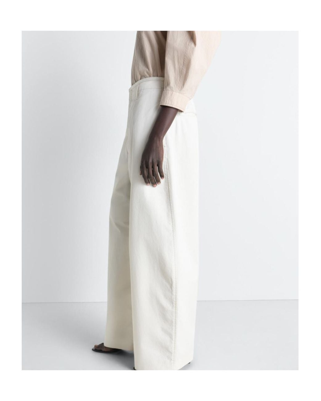 Lemaire White Wide Leg Chino Trousers