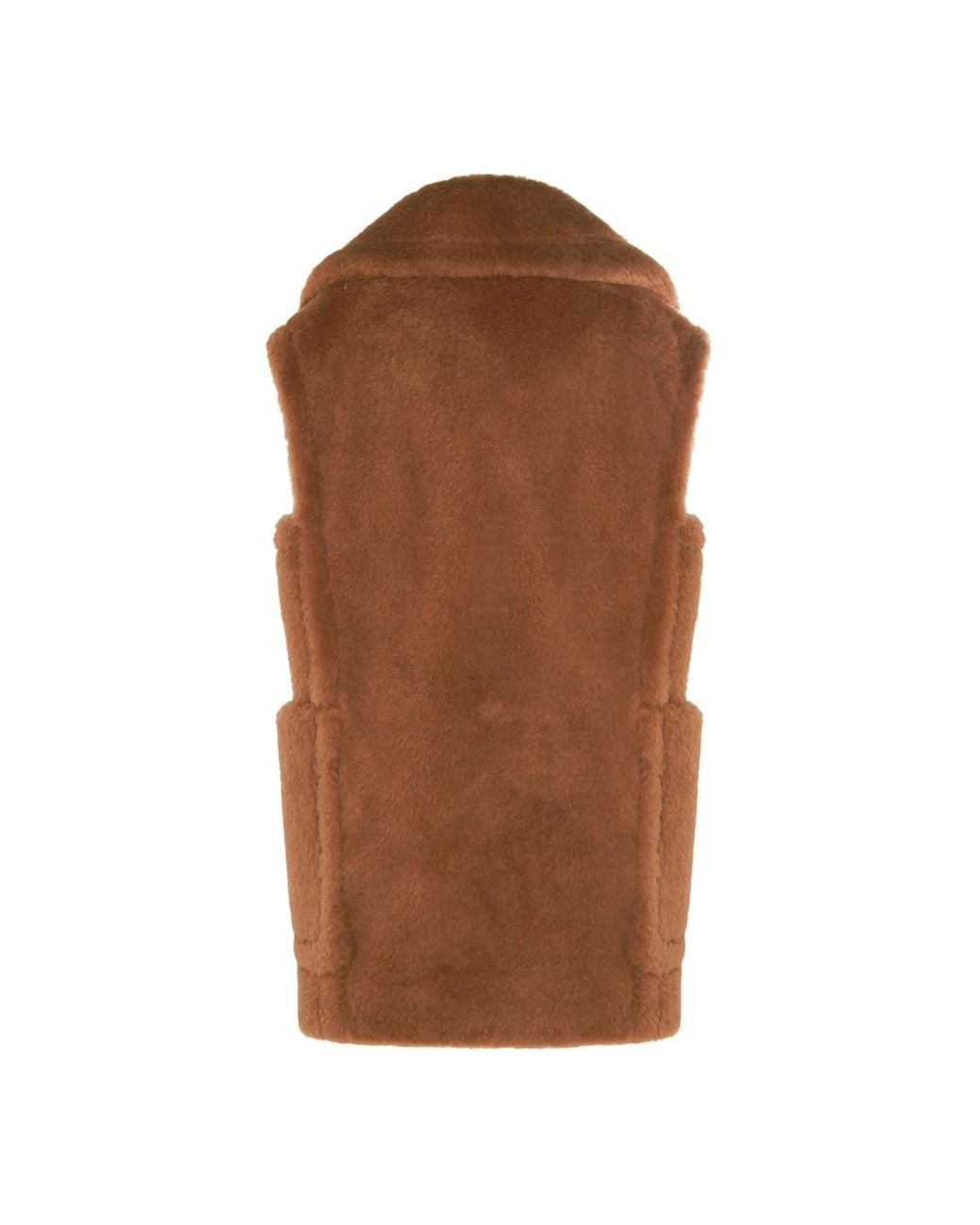 Max Mara Brown Bread1234 Double-Breasted Teddy Gilet