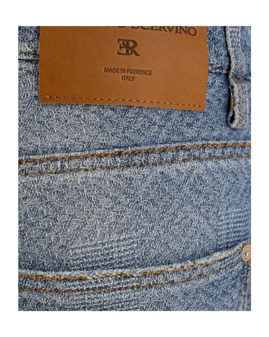 Ermanno Scervino Blue Wide-Leg Patterned Jeans
