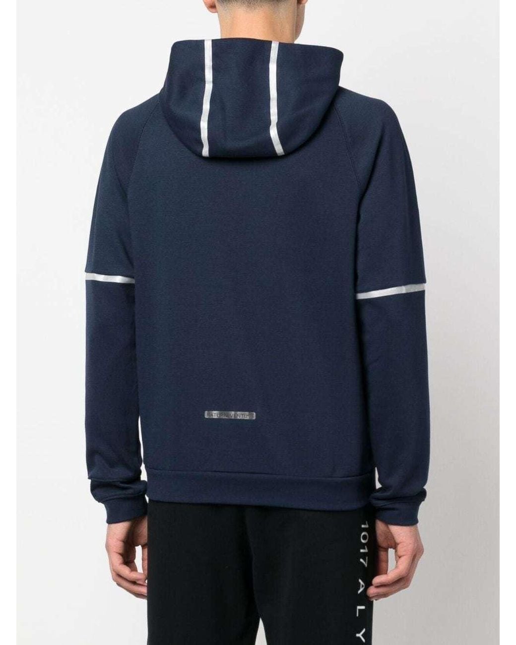 EA7 Blue Logo-Print Zip-Up Hoodie for men