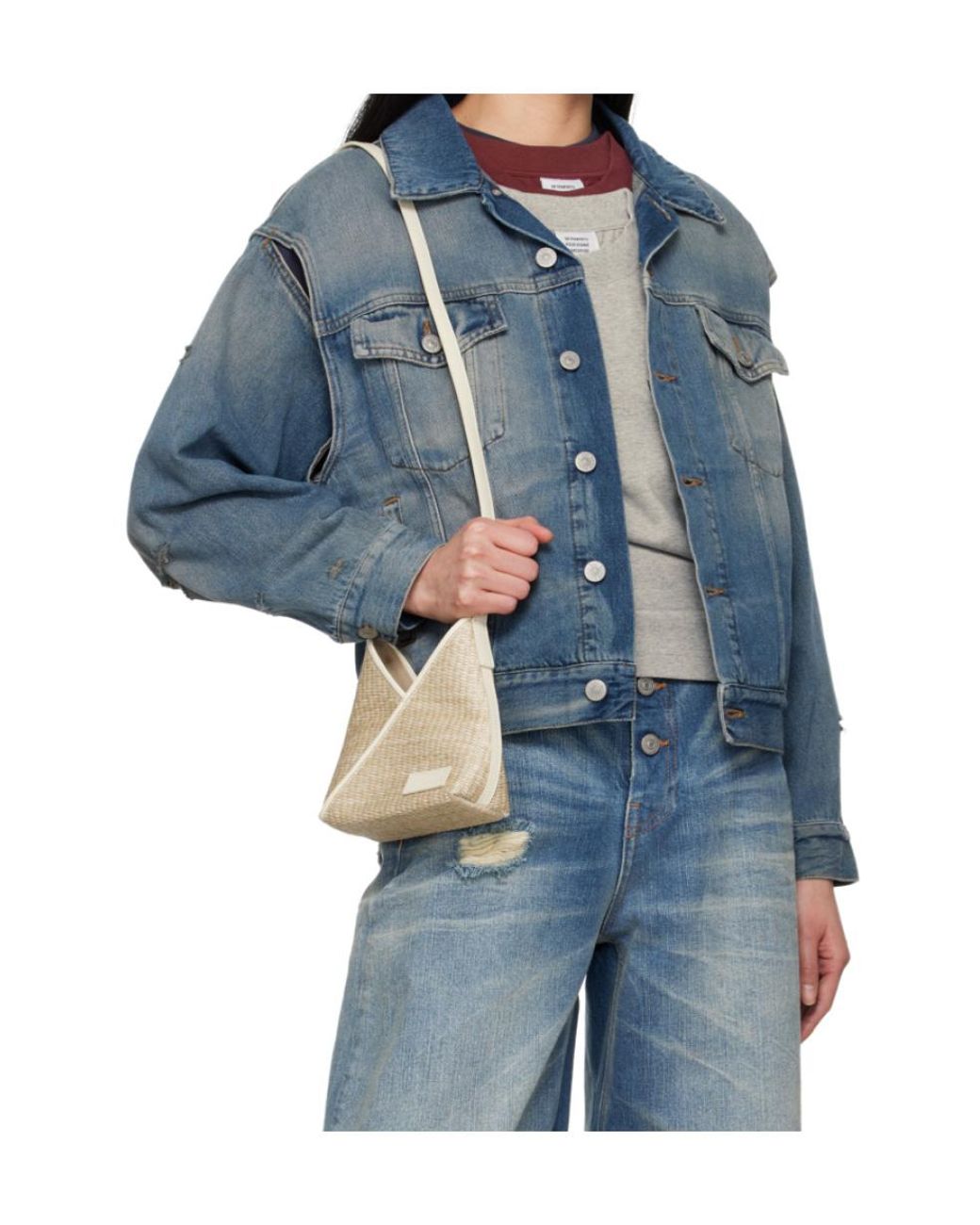 MM6 by Maison Margiela Blue Distressed Denim Jacket