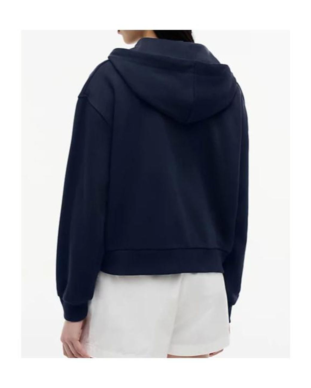 Tommy Hilfiger Blue Logo Embroidery Zip-Thru Hoody