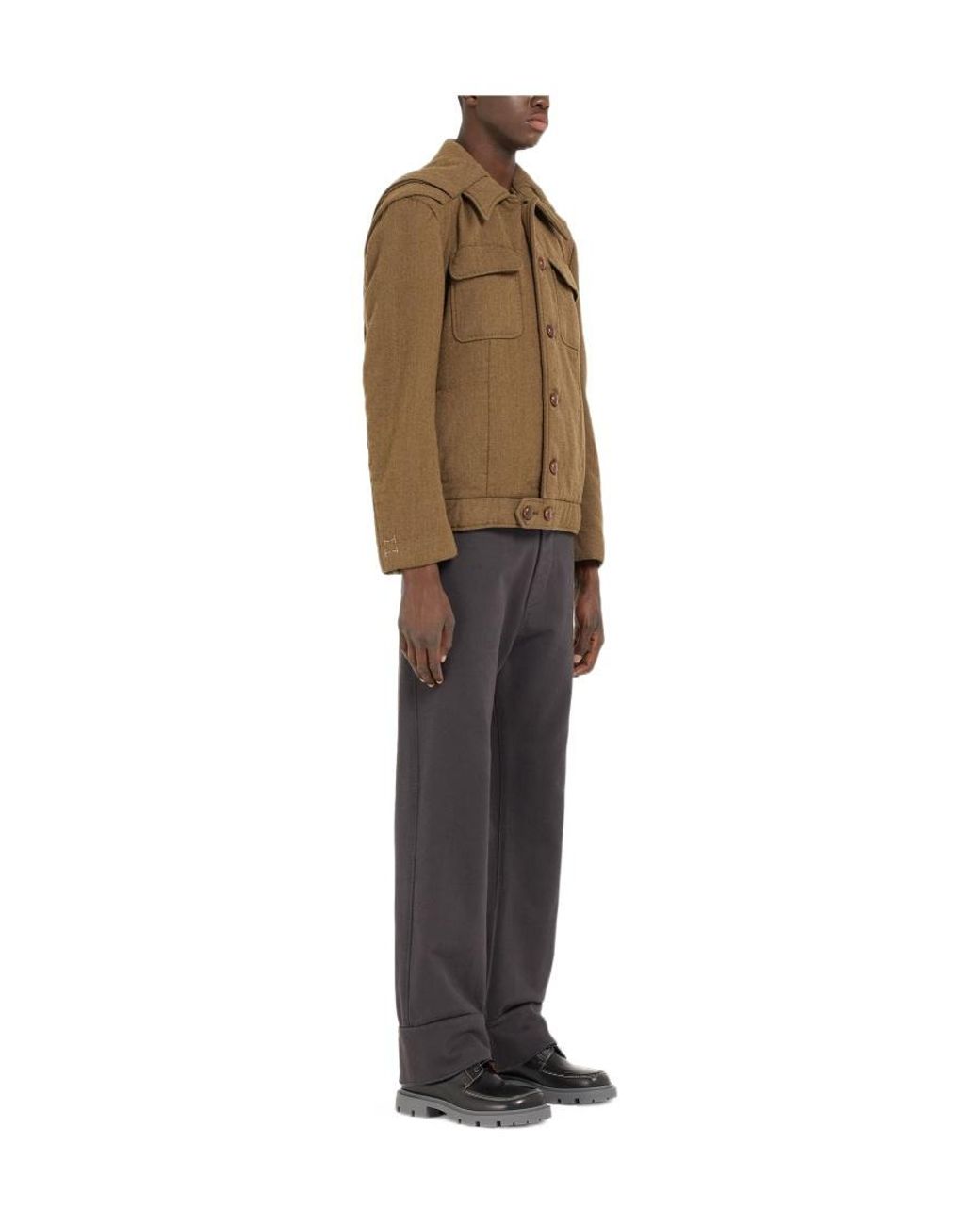Maison Margiela Brown Padded Wool Jacket for men