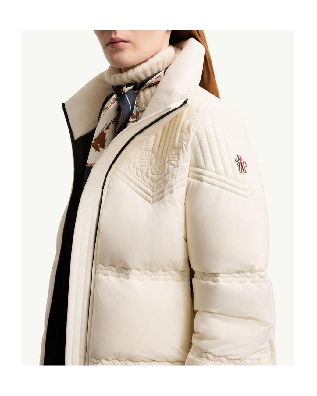 Moncler Natural Anglins Long-Sleeve Down Jacket