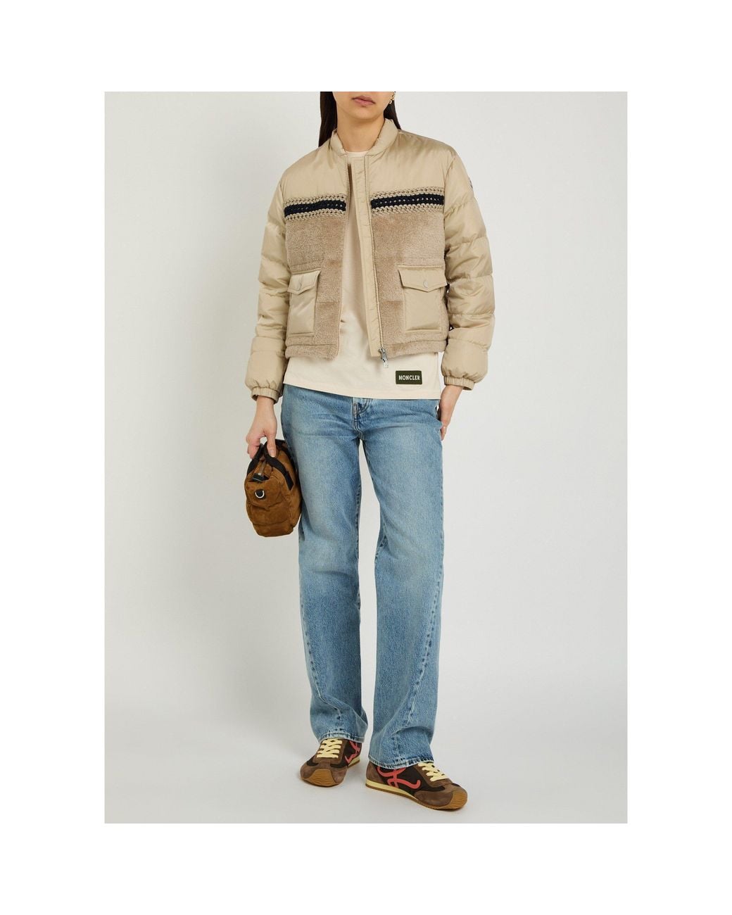 Moncler Natural Cropped Down Jacket