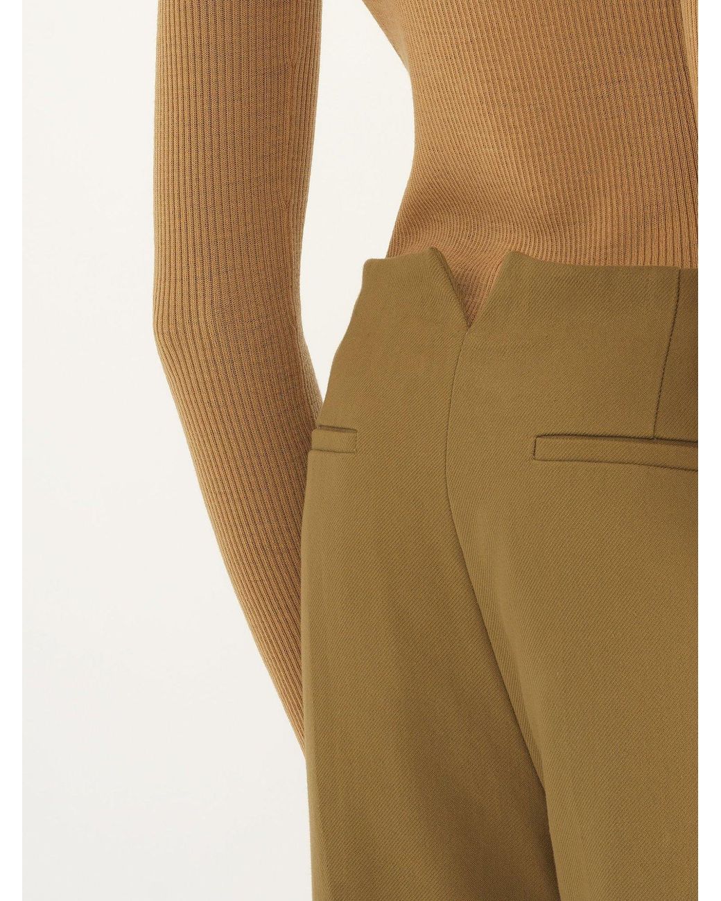Chloé Natural Flared Cotton Trousers