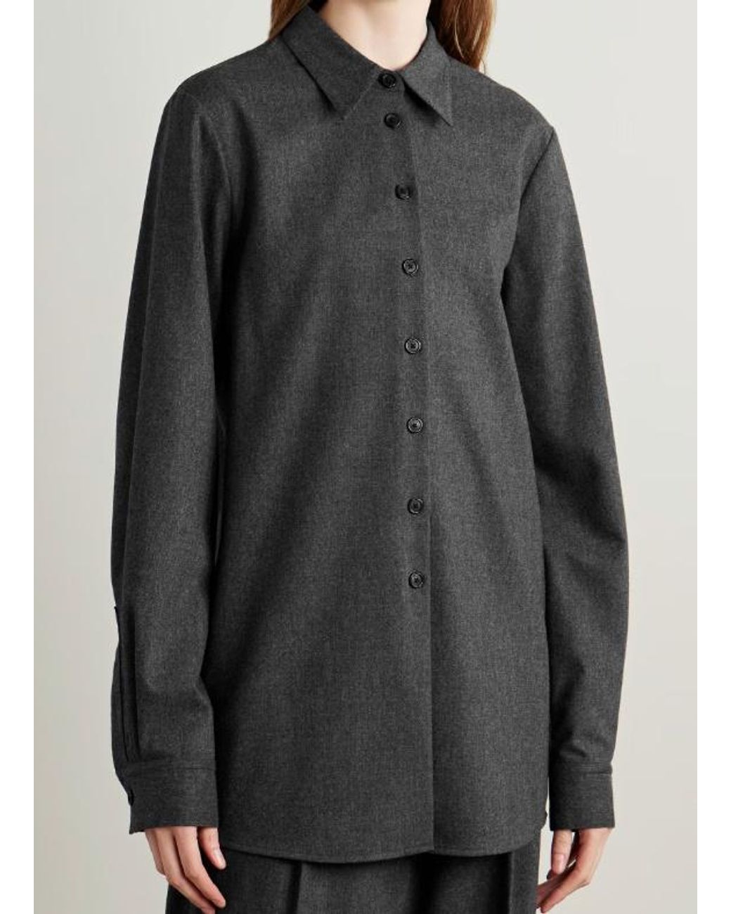 Khaite Blue Long-Sleeved Buttoned Shirt