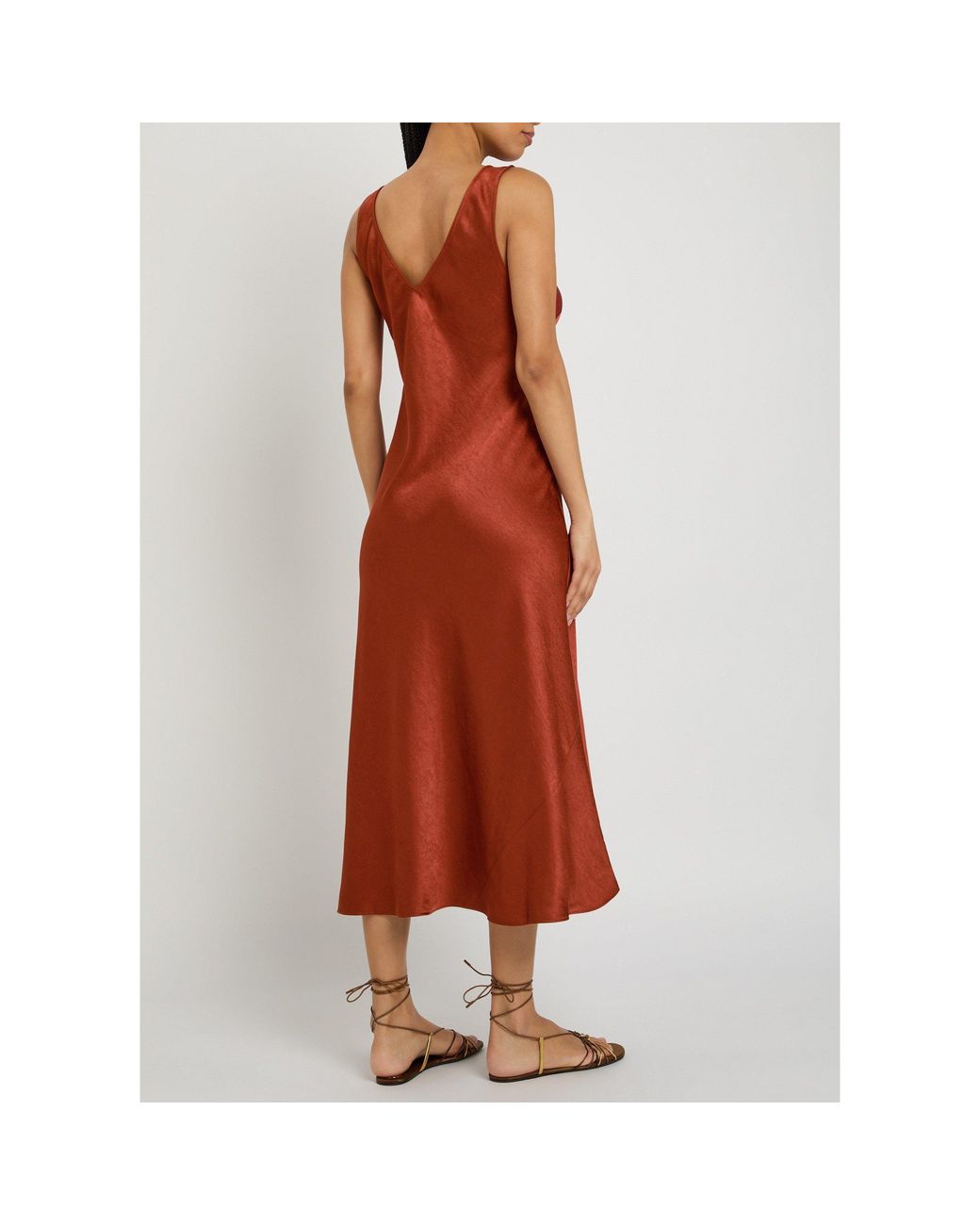 Polo Ralph Lauren Red Satin V-Neck Dress