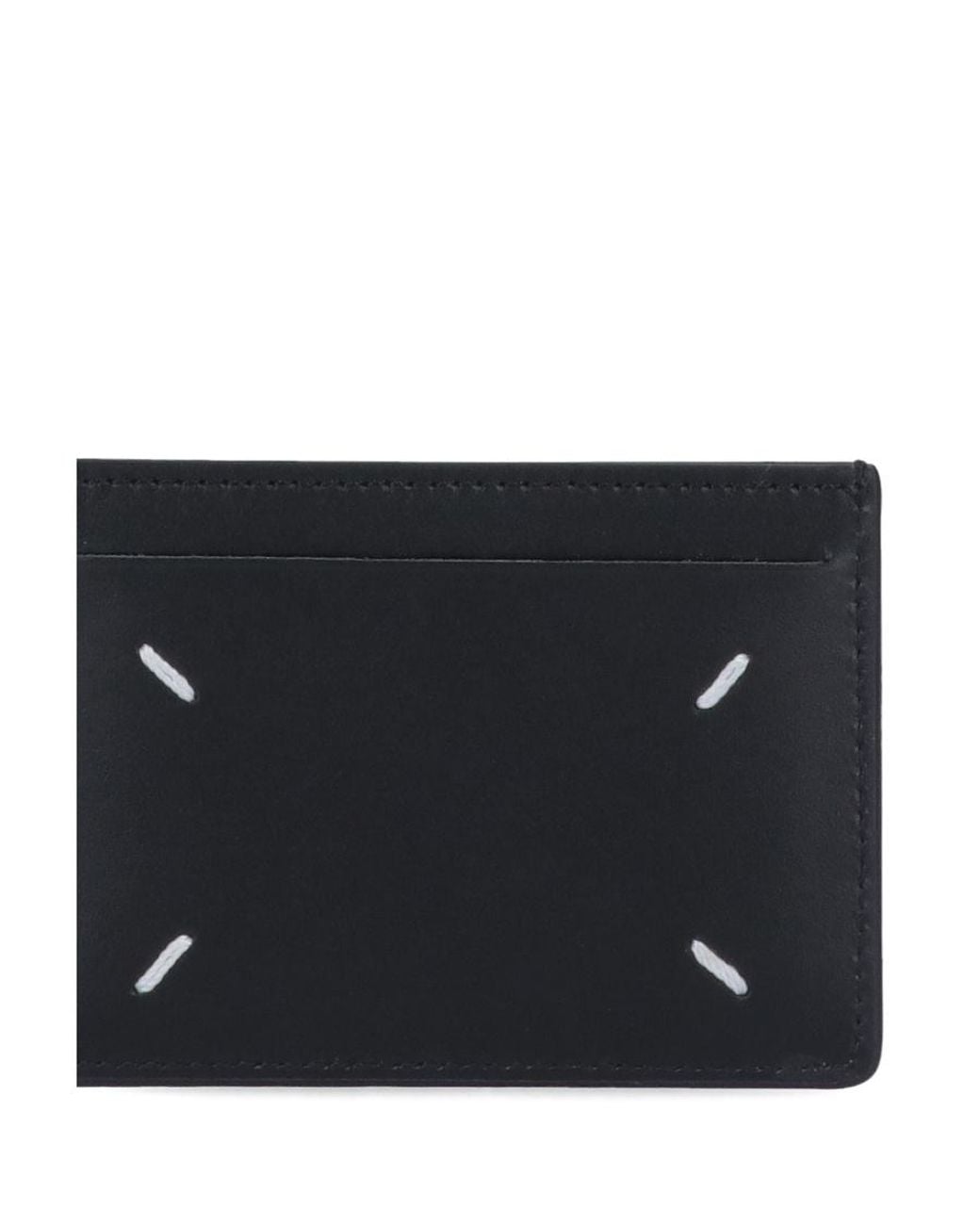 Maison Margiela Blue Four-Stitch Detailed Card Holder