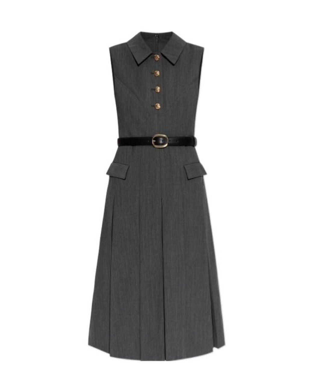 Self-Portrait Gray Sleeveless Dress