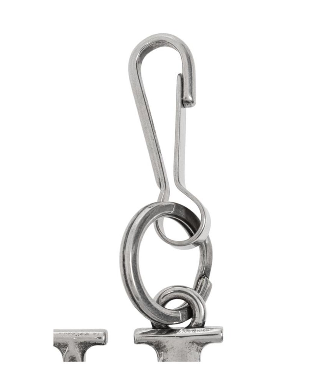 Balenciaga Metallic U Chain Keychain