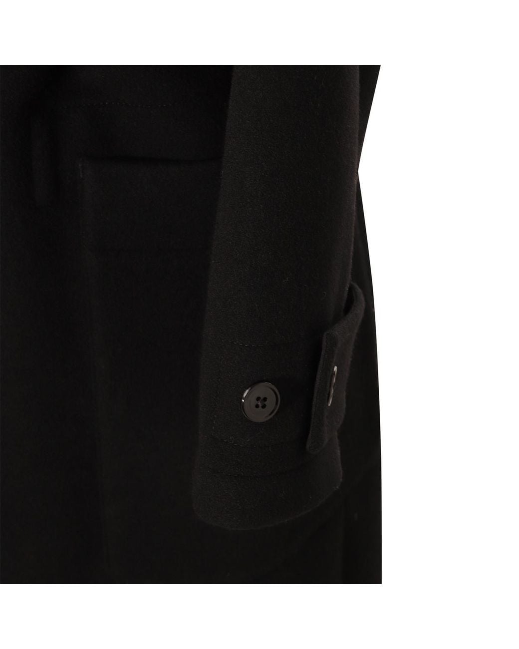 Lemaire Black Wool Coat for men