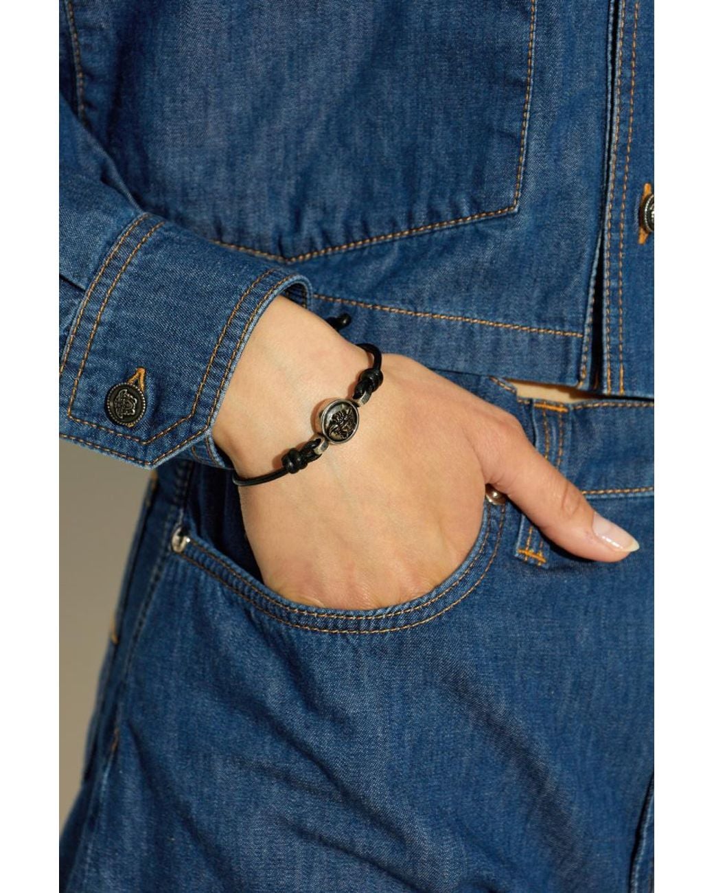 Versace White Medusa Logo Plaque Bracelet for men
