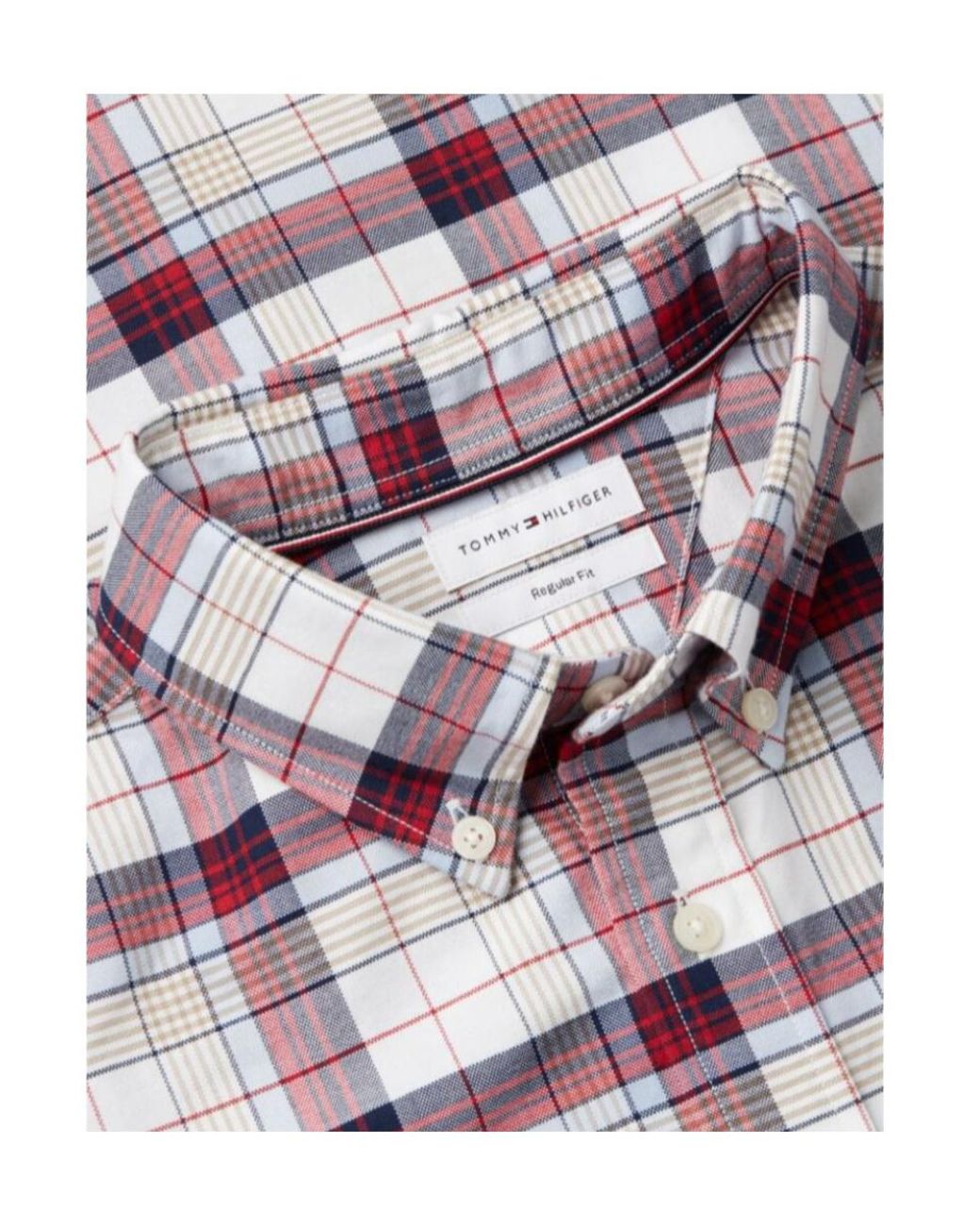 Tommy Hilfiger Red Check-Print Button-Down Shirt for men