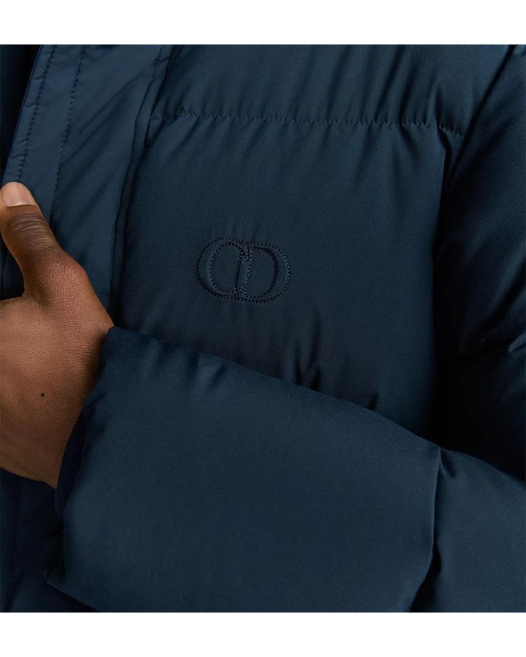Dior Blue Cd Icon Hooded Quilted Down Jacket for men