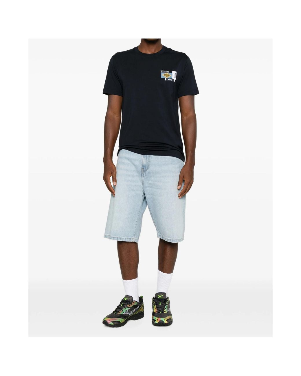 Moschino Black Logo-Patch T-Shirt for men