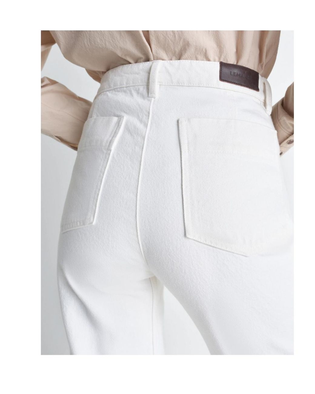 Lemaire White Five Pockets Twisted Denim Pants