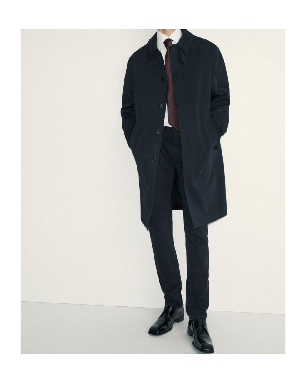 Saint Laurent Black Mackintosh Coat for men