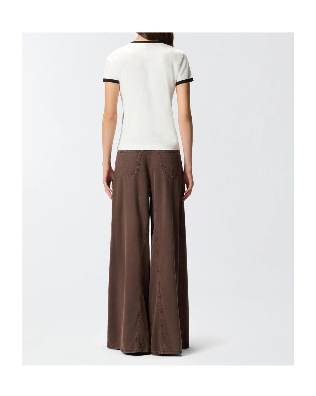 Pinko White Contrast Trim Logo T-Shirt